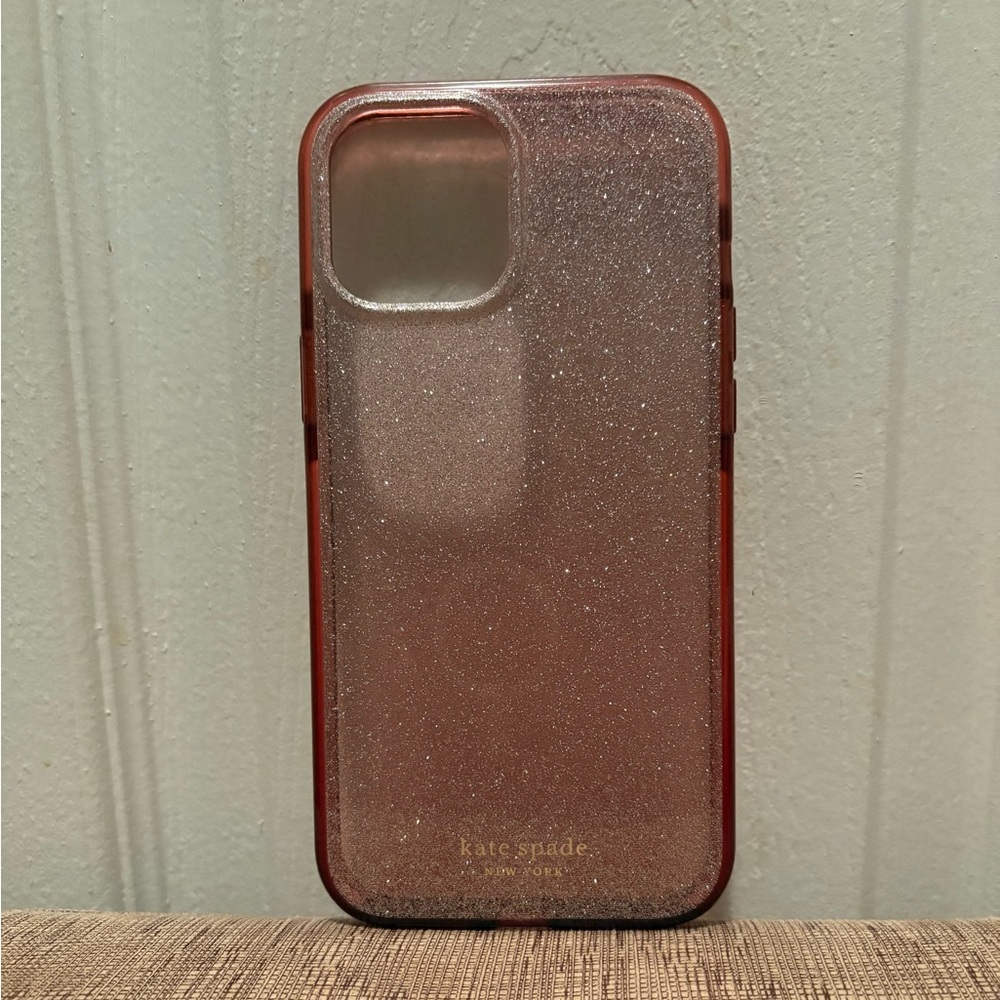 kate Spade iPhone 12 pro Max Rose-Gold Glitter design Case